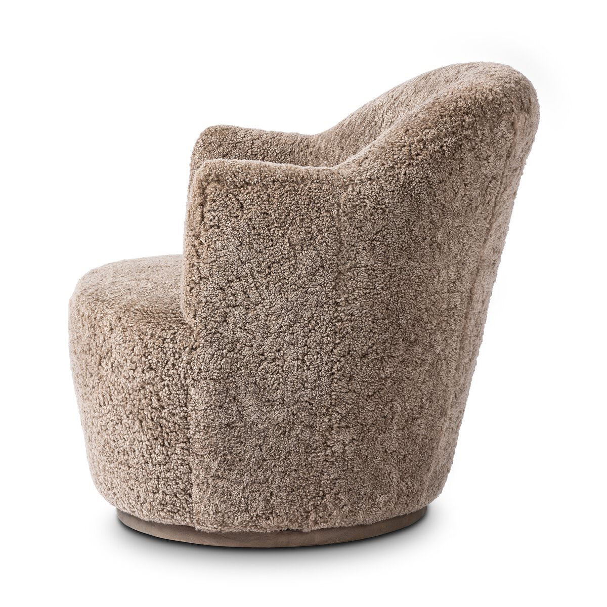 Chaise pivotante Four Hands Aurora en peau lainée taupe