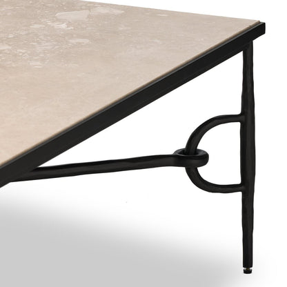 Table basse Babylon à quatre mains en marbre lunaire