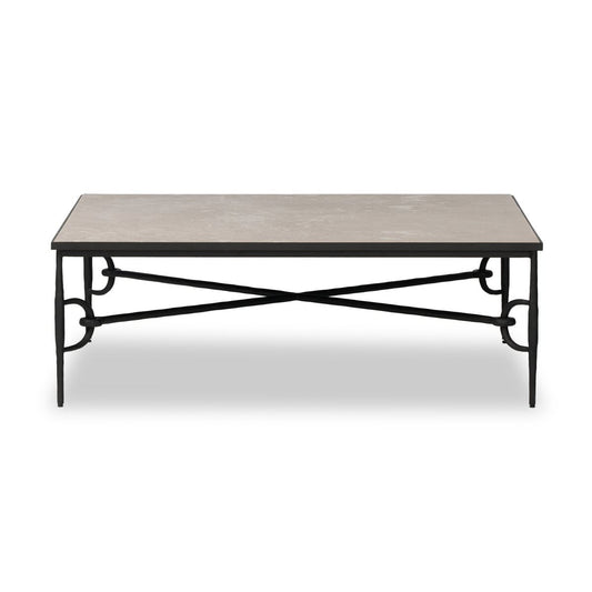 Table basse Babylon à quatre mains en marbre lunaire