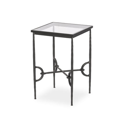 Petite table d'appoint Babylon à quatre mains en bronze martelé