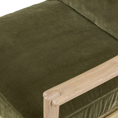 Chaise Barwin à quatre mains en Surrey Olive 