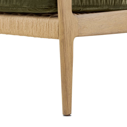Chaise Barwin à quatre mains en Surrey Olive 