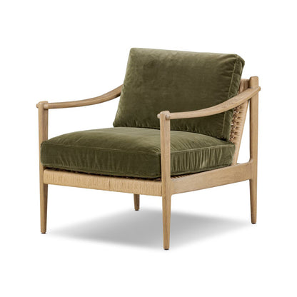 Chaise Barwin à quatre mains en Surrey Olive 
