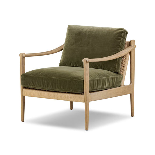 Chaise Barwin à quatre mains en Surrey Olive 
