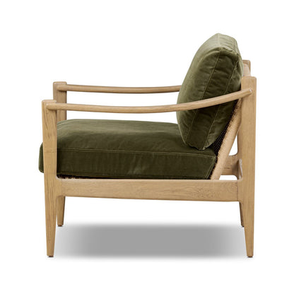 Chaise Barwin à quatre mains en Surrey Olive 