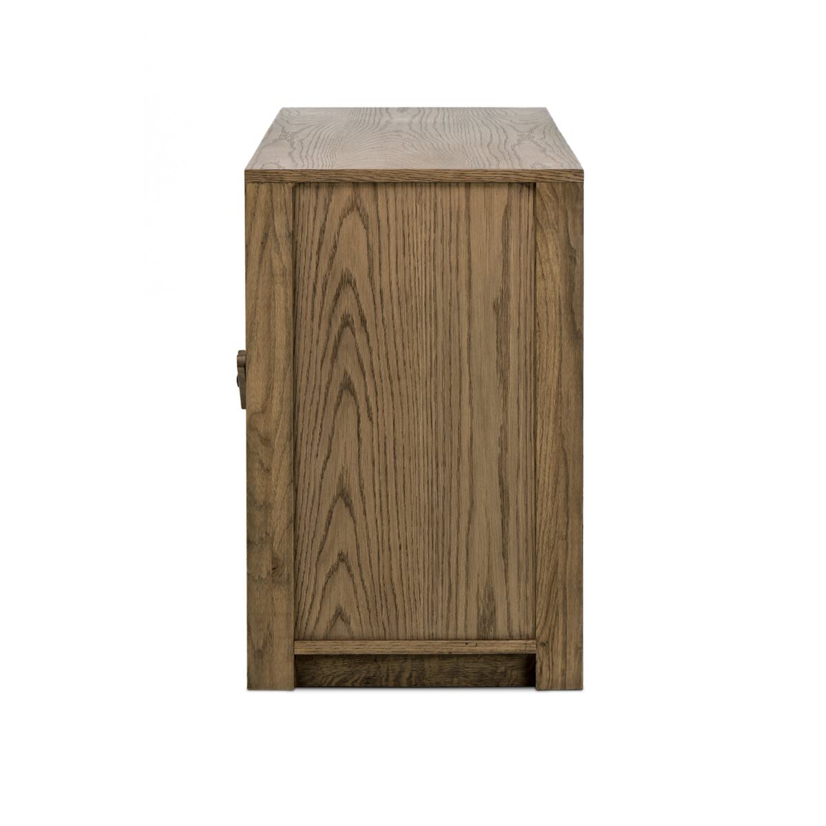 Console multimédia Bedford à quatre mains en placage de chêne naturel chaleureux