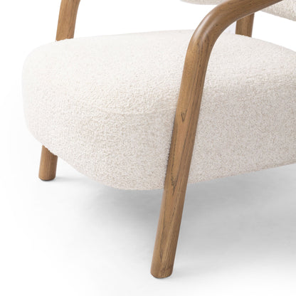 Chaise Brodie à quatre mains en ivoire Sheldon