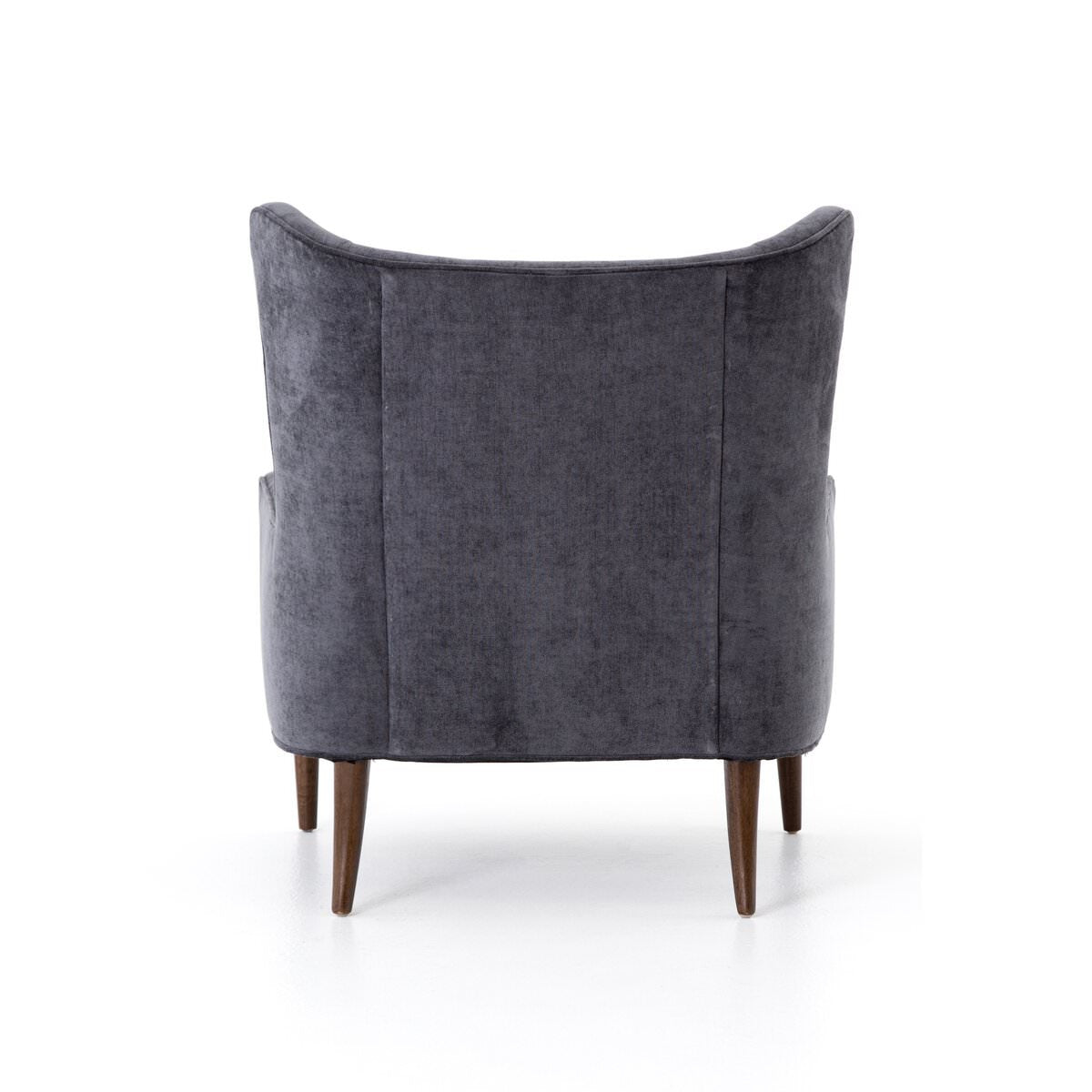 Chaise Clermont à quatre mains en velours usé anthracite