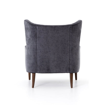 Chaise Clermont à quatre mains en velours usé anthracite