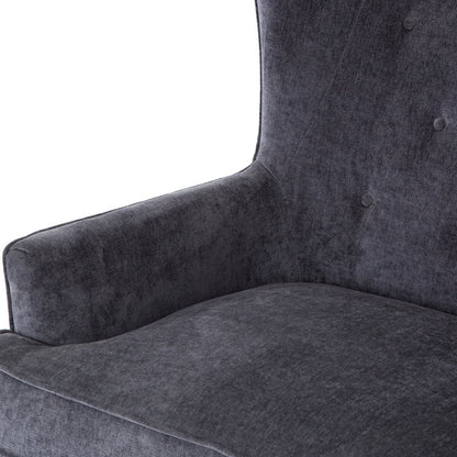 Chaise Clermont à quatre mains en velours usé anthracite