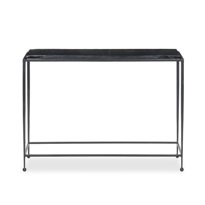 Console en verre coulé Dalston à quatre mains en verre coulé noir fumé