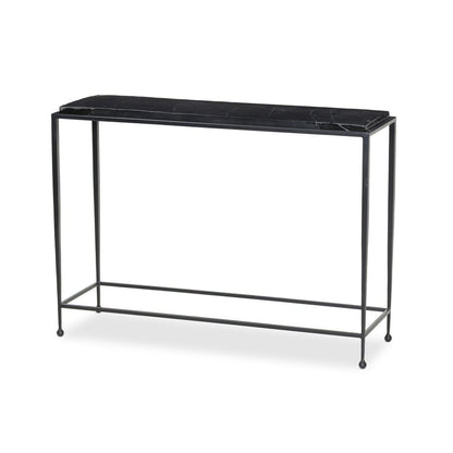 Console en verre coulé Dalston à quatre mains en verre coulé noir fumé