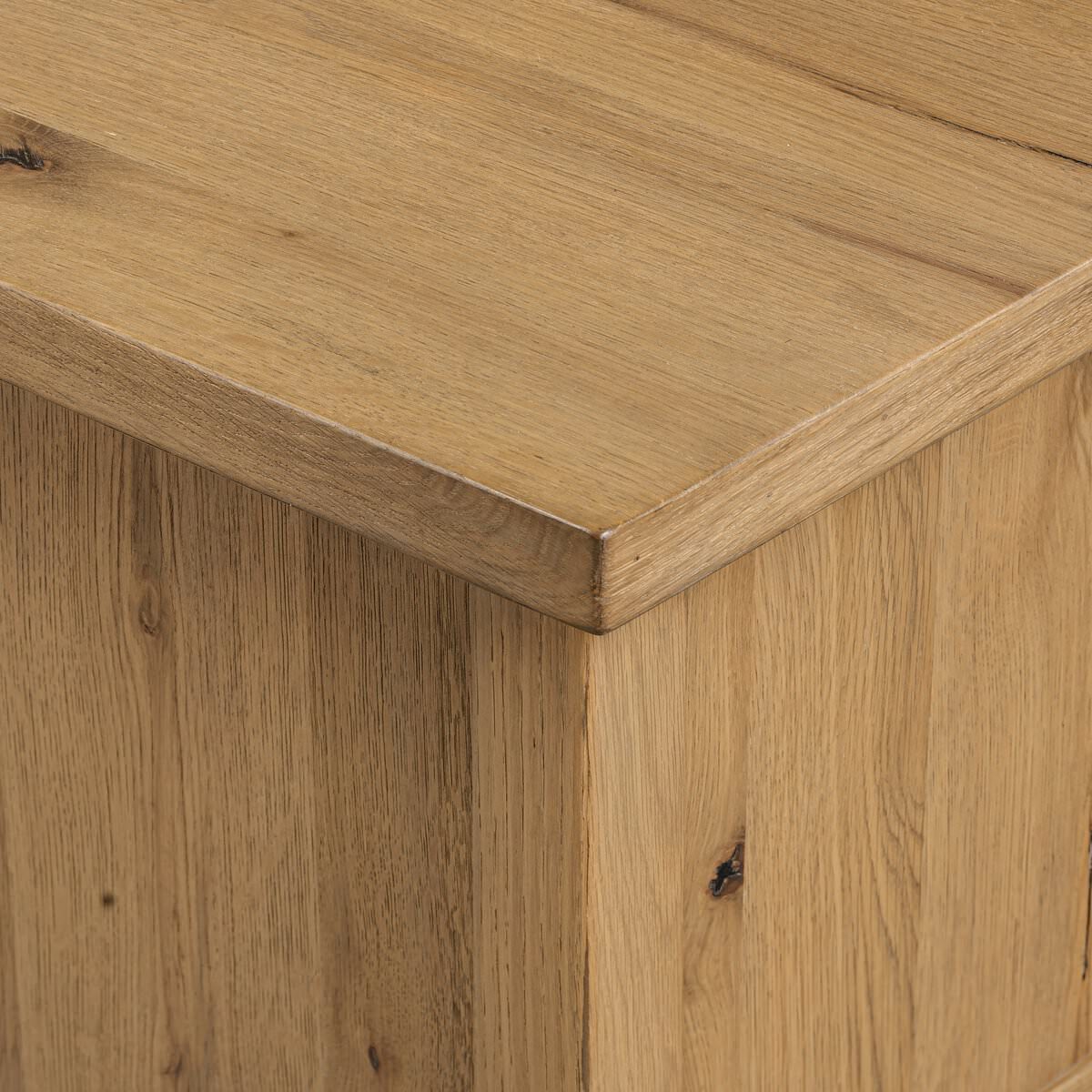 Console multimédia Dalton à quatre mains en placage de chêne naturel vieilli