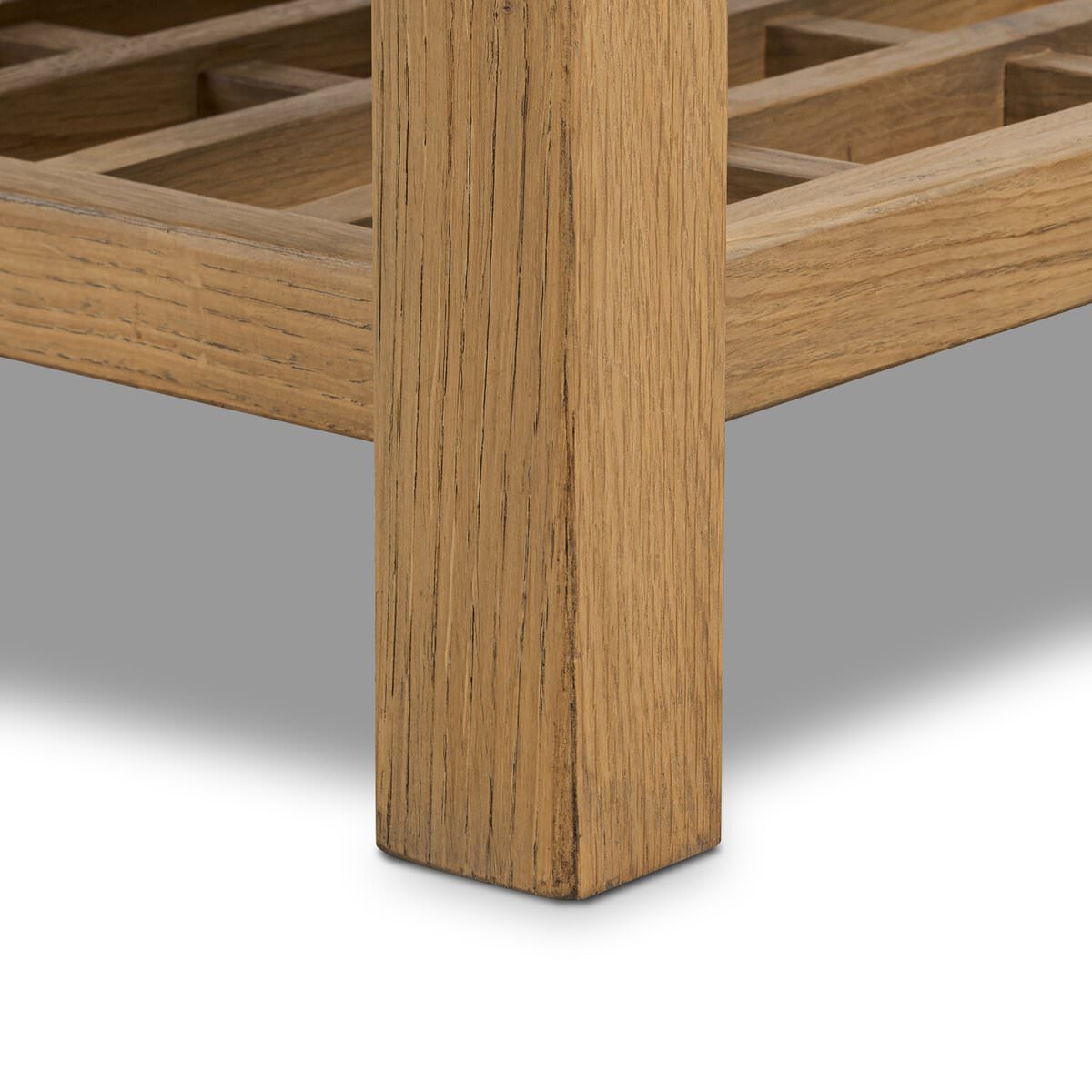 Console multimédia Dalton à quatre mains en placage de chêne naturel vieilli