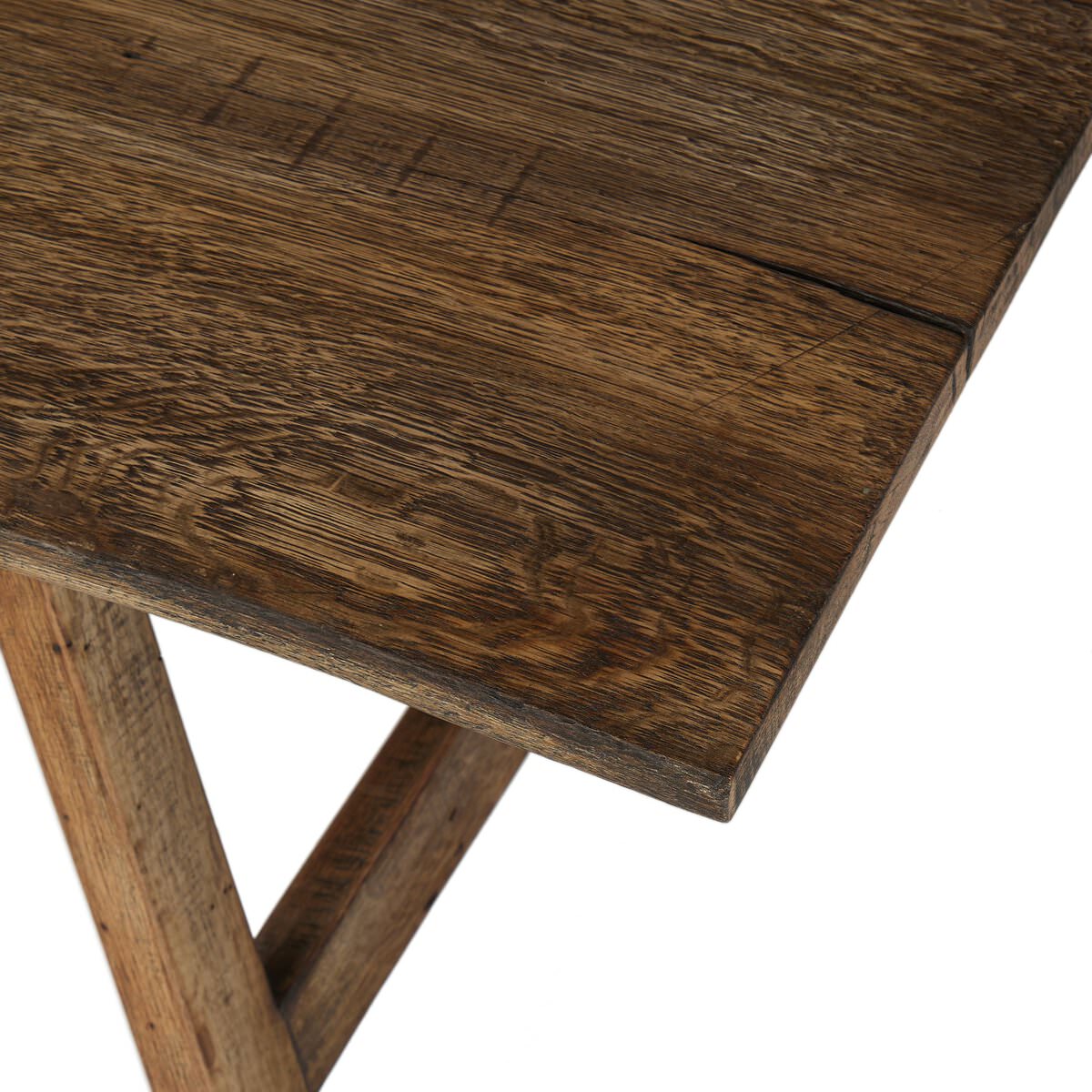 Table basse Four Hands Elio, petite, en chêne blanchi brûlé