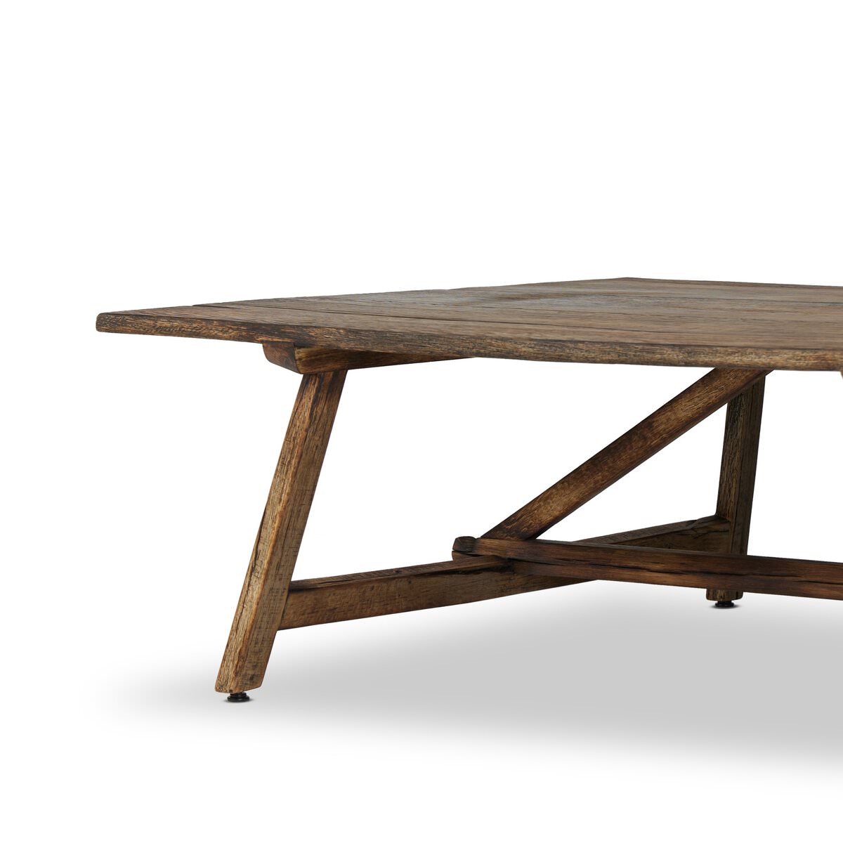 Table basse Four Hands Elio, petite, en chêne blanchi brûlé
