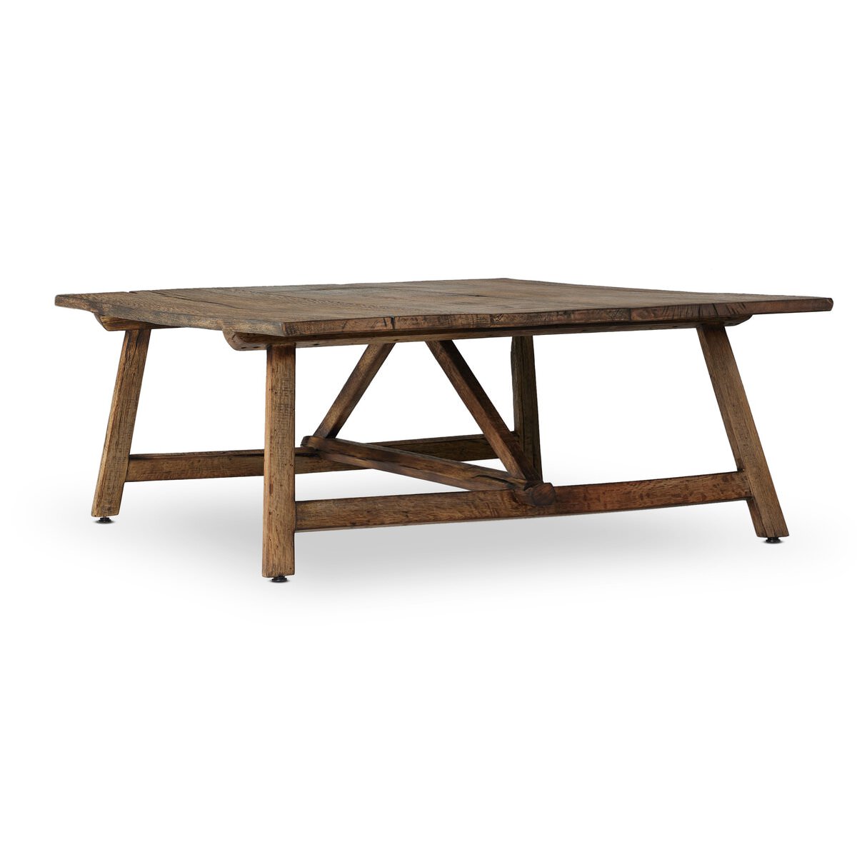 Table basse Four Hands Elio, petite, en chêne blanchi brûlé