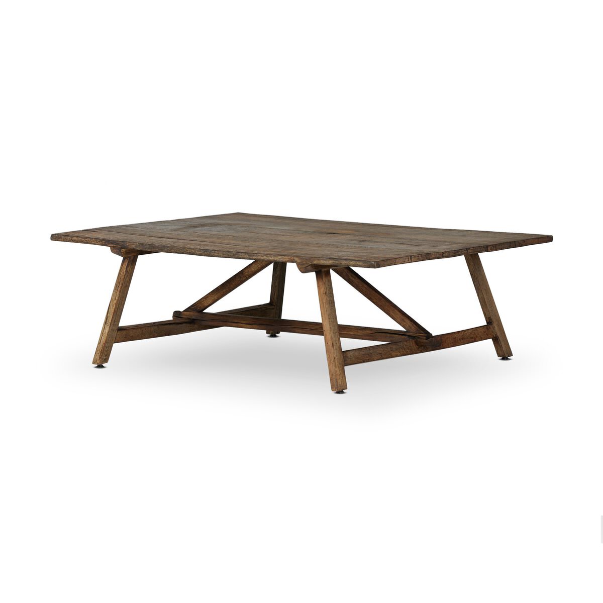 Table basse Four Hands Elio, petite, en chêne blanchi brûlé