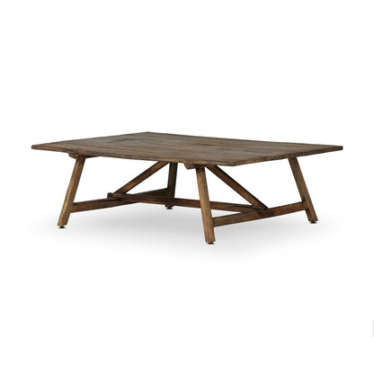 Table basse Four Hands Elio, petite, en chêne blanchi brûlé