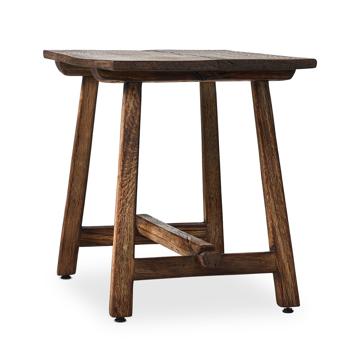 Table d'appoint Elio à quatre mains en chêne blanchi brûlé