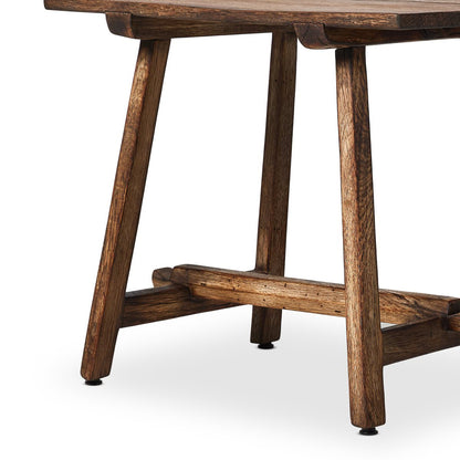 Table d'appoint Elio à quatre mains en chêne blanchi brûlé
