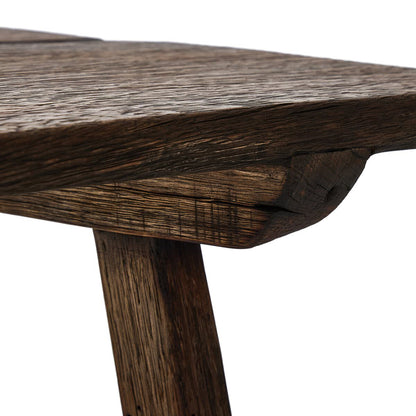 Table d'appoint Elio à quatre mains en chêne blanchi brûlé