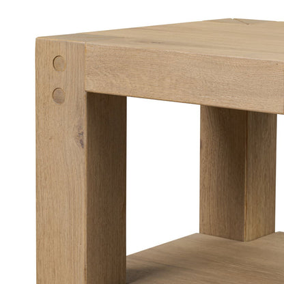 Table d'appoint Four Hands Emmer en chêne fumé vieilli
