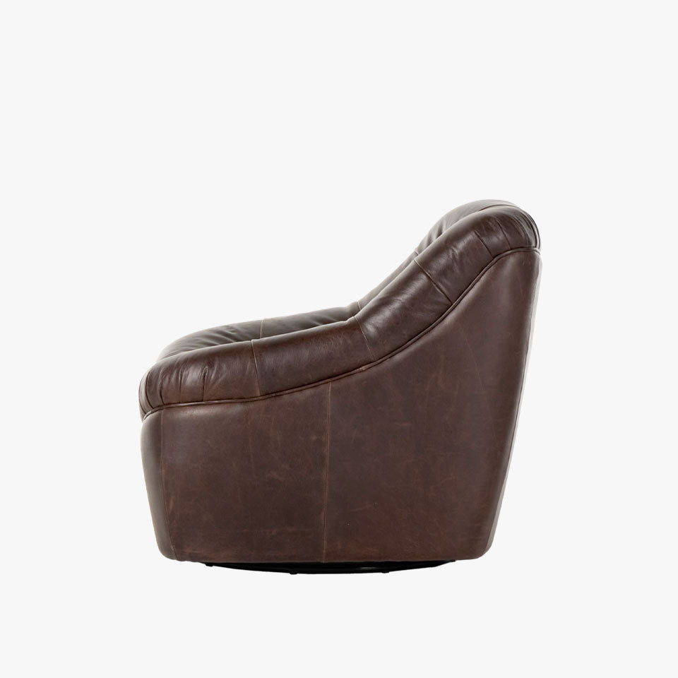 Chaise pivotante Farley à quatre mains en couleur cigare Conroe