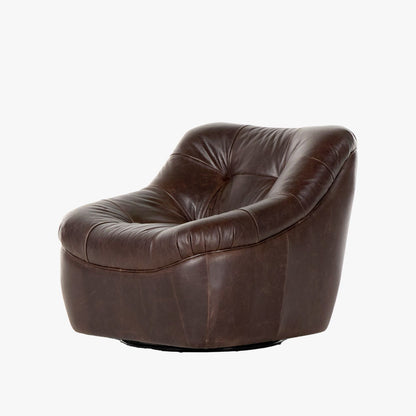 Chaise pivotante Farley à quatre mains en couleur cigare Conroe