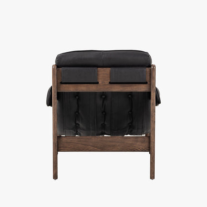 Chaise et ottomane Halston Four Hands en noir Heirloom