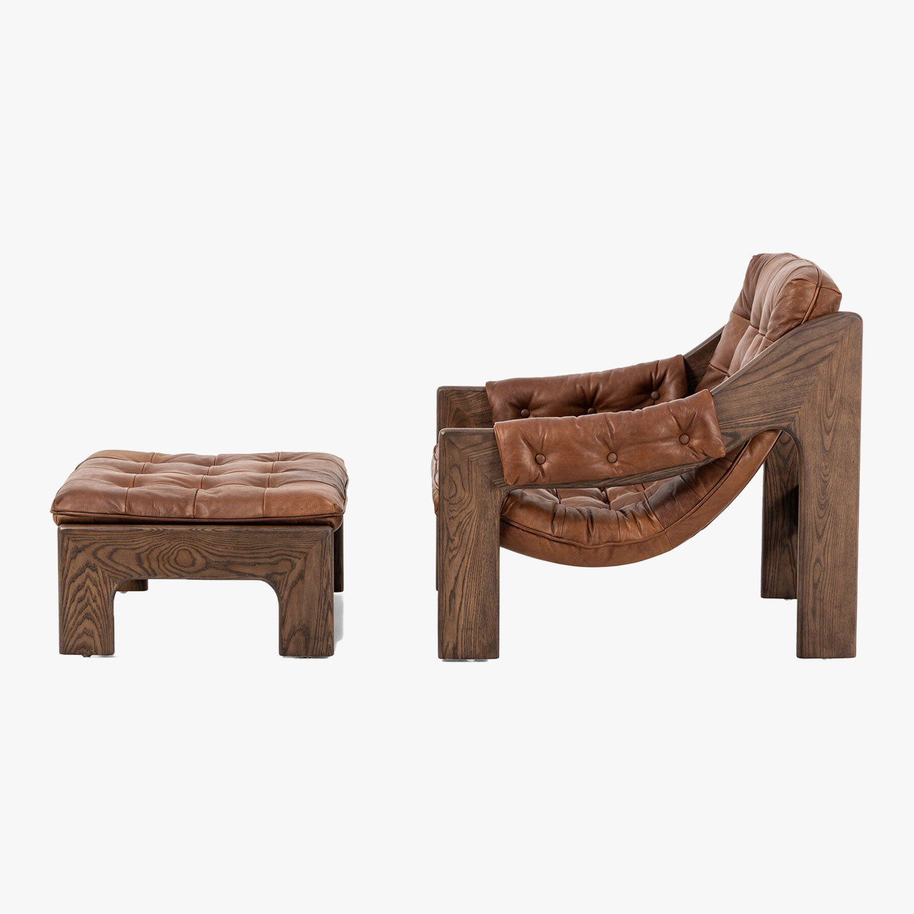 Chaise et ottomane Halston Four Hands en Sienna Heirloom