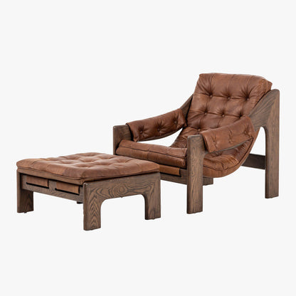 Chaise et ottomane Halston Four Hands en Sienna Heirloom