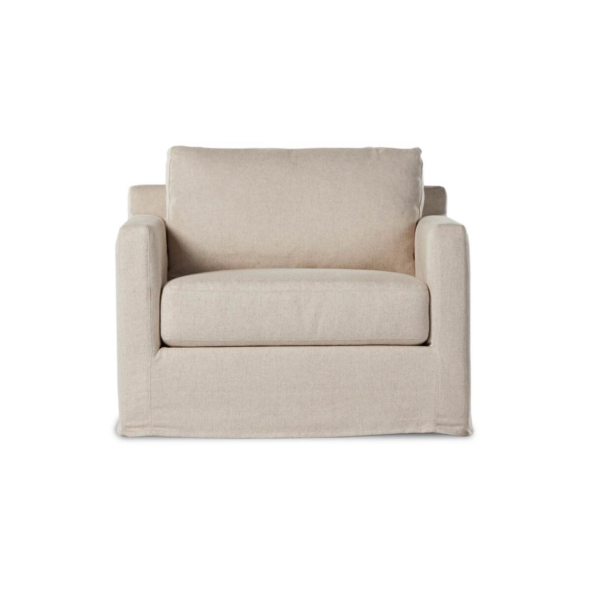 Chaise pivotante à housse Four Hands Hampton en crème Evere