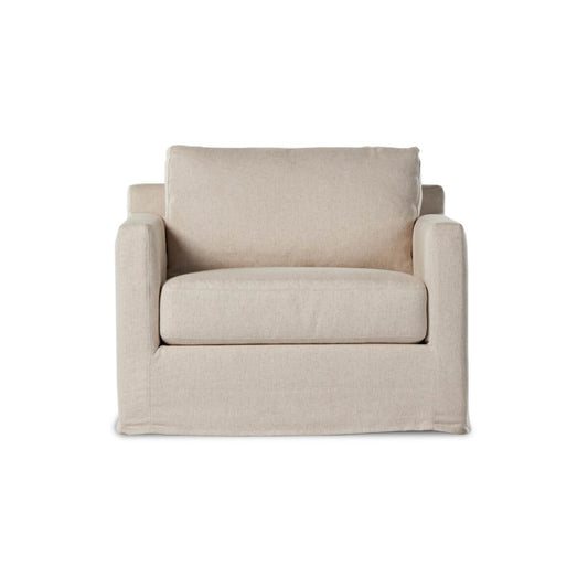 Chaise pivotante à housse Four Hands Hampton en crème Evere