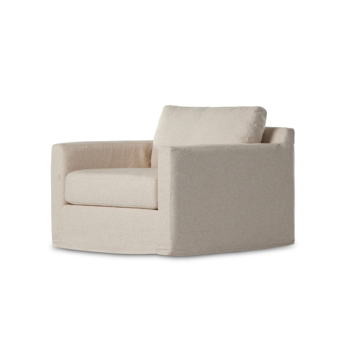 Chaise pivotante à housse Four Hands Hampton en crème Evere