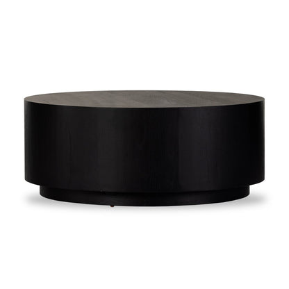 Table basse ronde Humphrey à quatre mains en charbon sur chêne