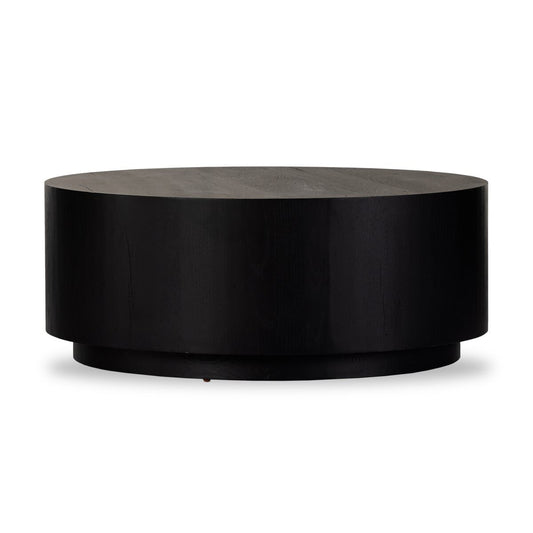 Table basse ronde Humphrey à quatre mains en charbon sur chêne