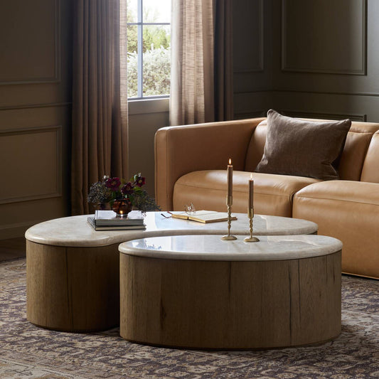 Table basse Four Hands Ingrid en marbre cappuccino