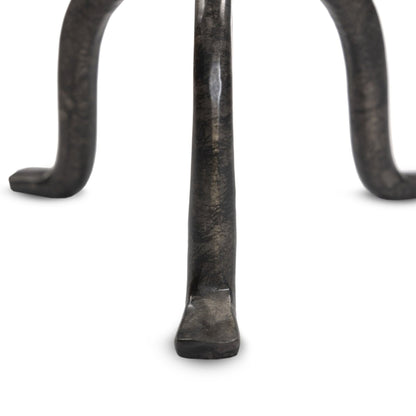 Table d'appoint Jocelyn à quatre mains en fer noir brut