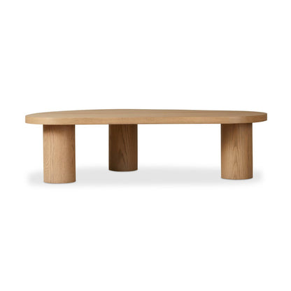 Grande table basse gigogne Joji à quatre mains en placage de chêne naturel
