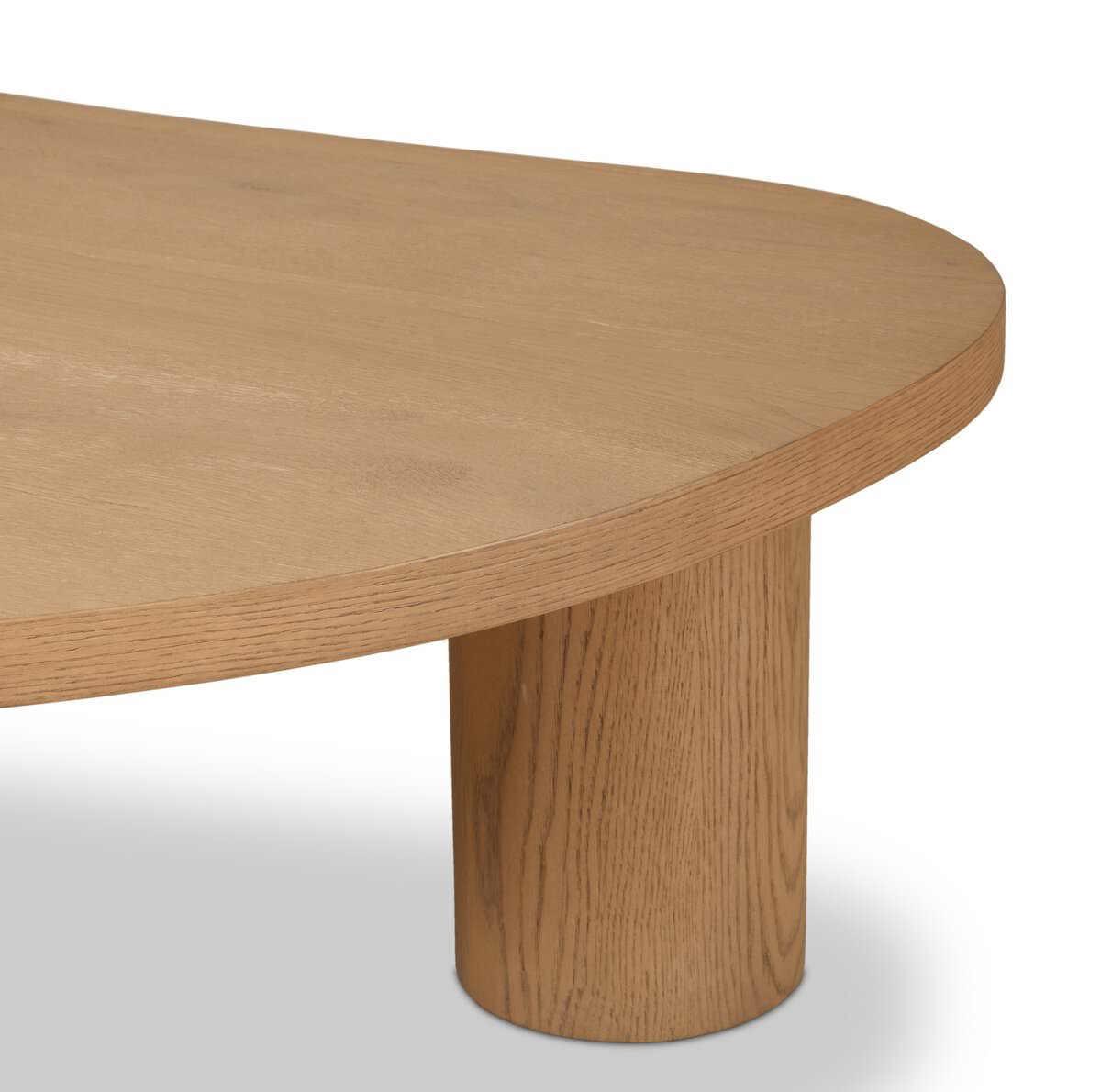 Grande table basse gigogne Joji à quatre mains en placage de chêne naturel