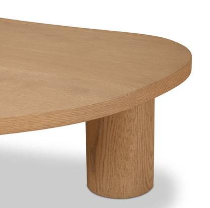 Grande table basse gigogne Joji à quatre mains en placage de chêne naturel