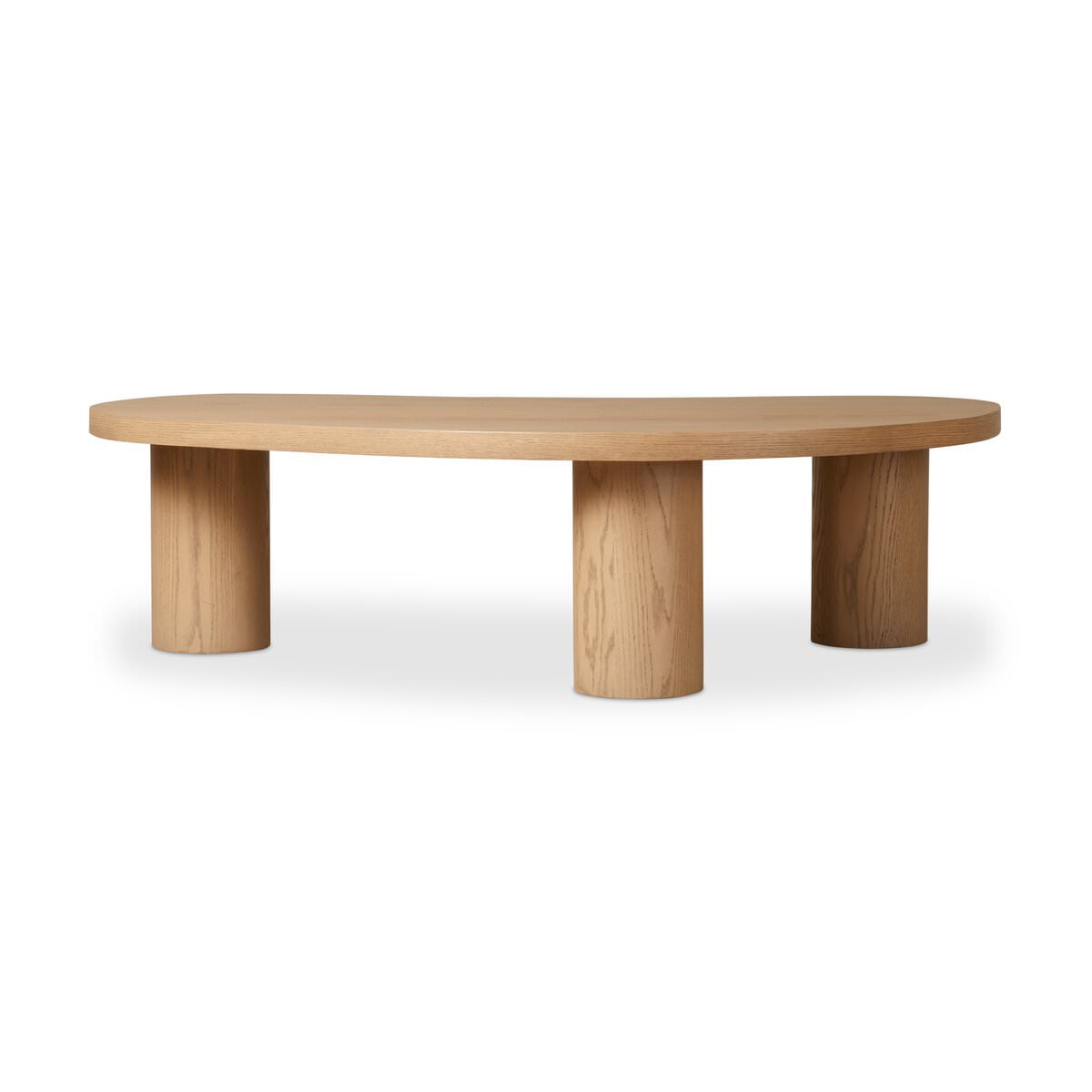 Grande table basse gigogne Joji à quatre mains en placage de chêne naturel