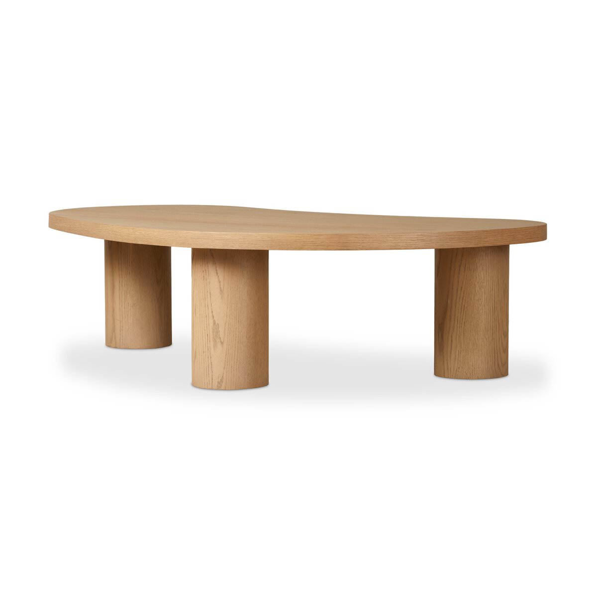 Grande table basse gigogne Joji à quatre mains en placage de chêne naturel