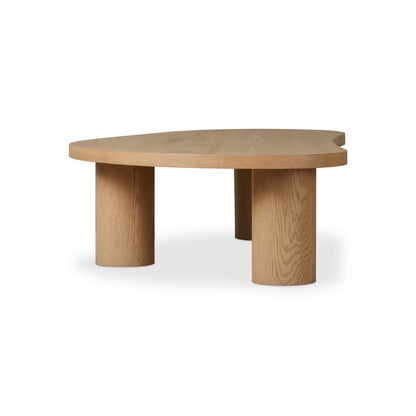 Grande table basse gigogne Joji à quatre mains en placage de chêne naturel