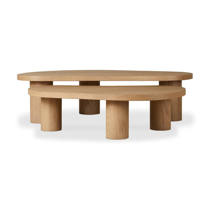 Ensemble de tables basses gigognes Joji Four Hands en placage de chêne naturel
