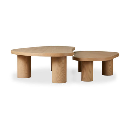 Ensemble de tables basses gigognes Joji Four Hands en placage de chêne naturel
