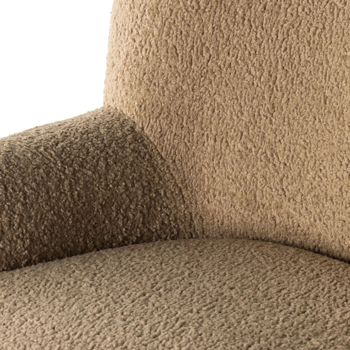 Chaise pivotante Kadon à quatre mains en peau de mouton camel