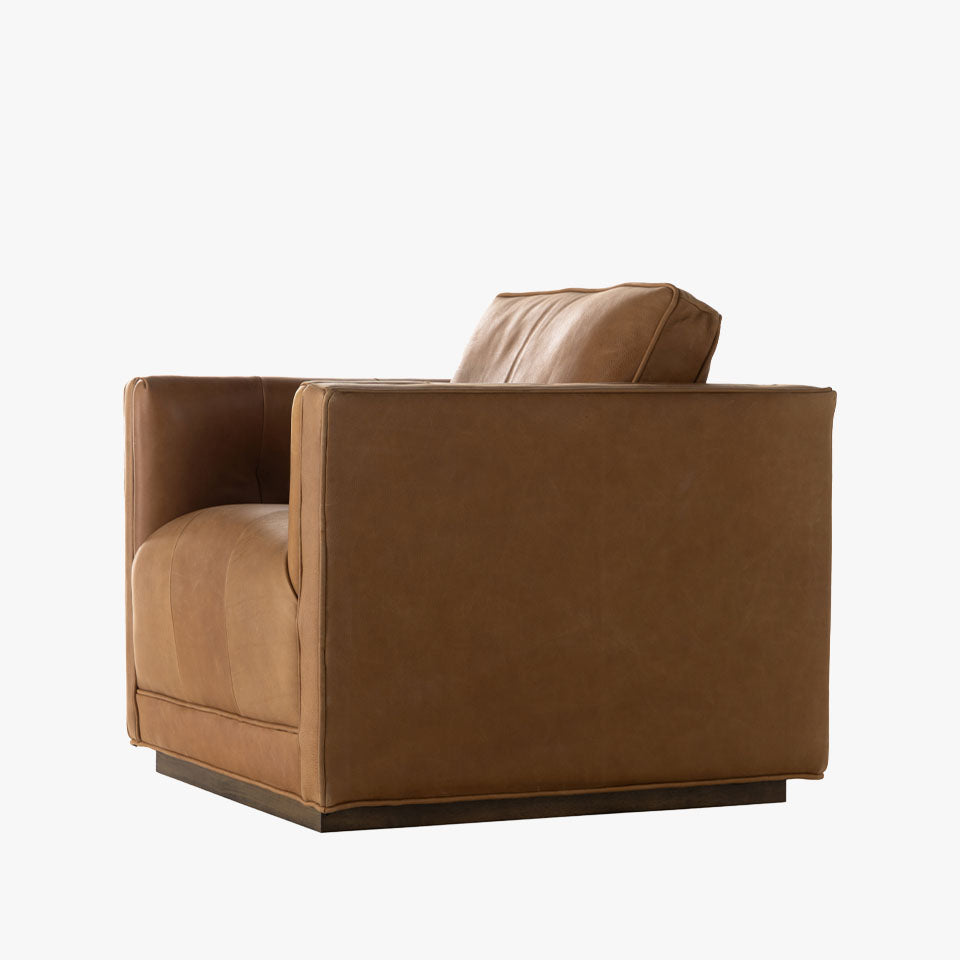 Chaise pivotante Kiera à quatre mains en cognac Palermo