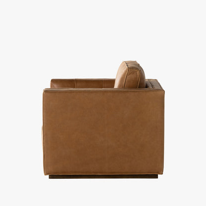 Chaise pivotante Kiera à quatre mains en cognac Palermo